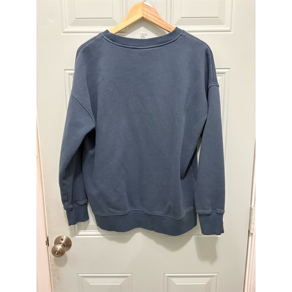Reebok Sweatshirt Mens Size L Blue Teal Crewneck Pullover Embossed Logo - Picture 5 of 7